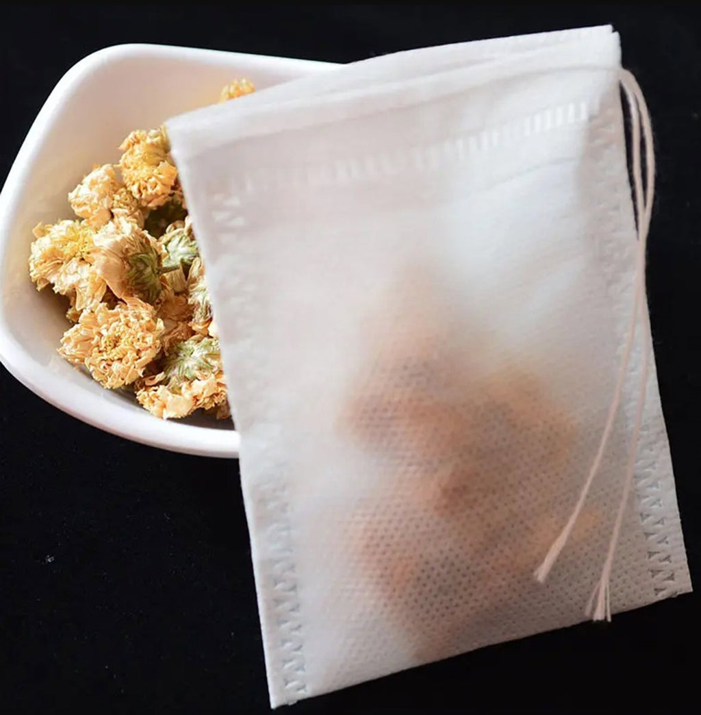 100 arbatos maišelių su užveržiama virvele