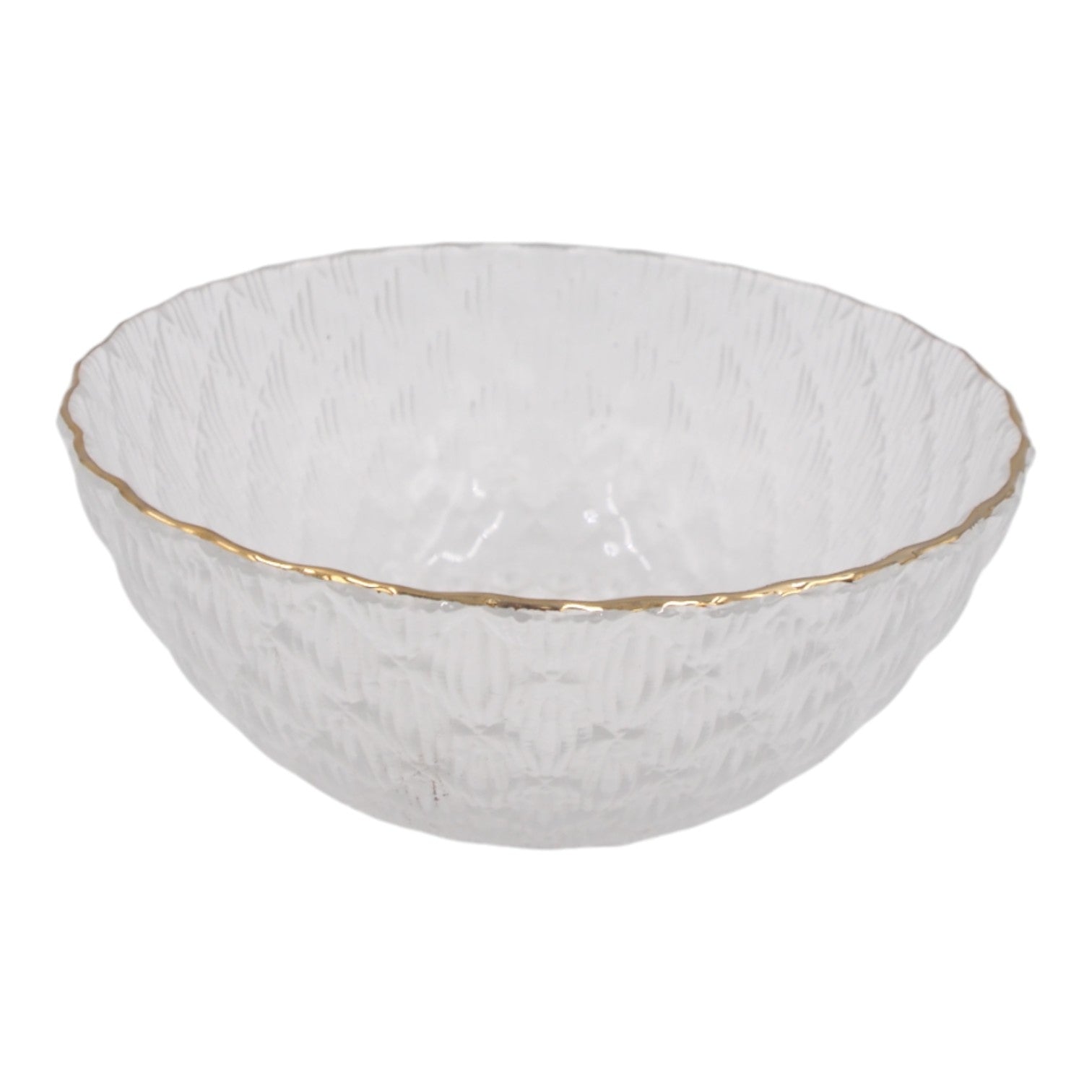 Stiklinė dubenėlis 15 cm su auksiniu krašteliu