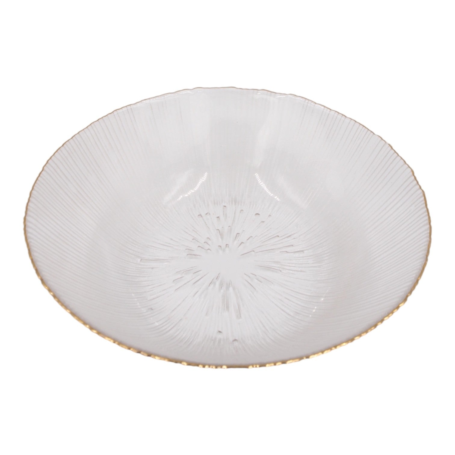 Stiklinė dubenėlis 24,5 cm su auksiniu krašteliu