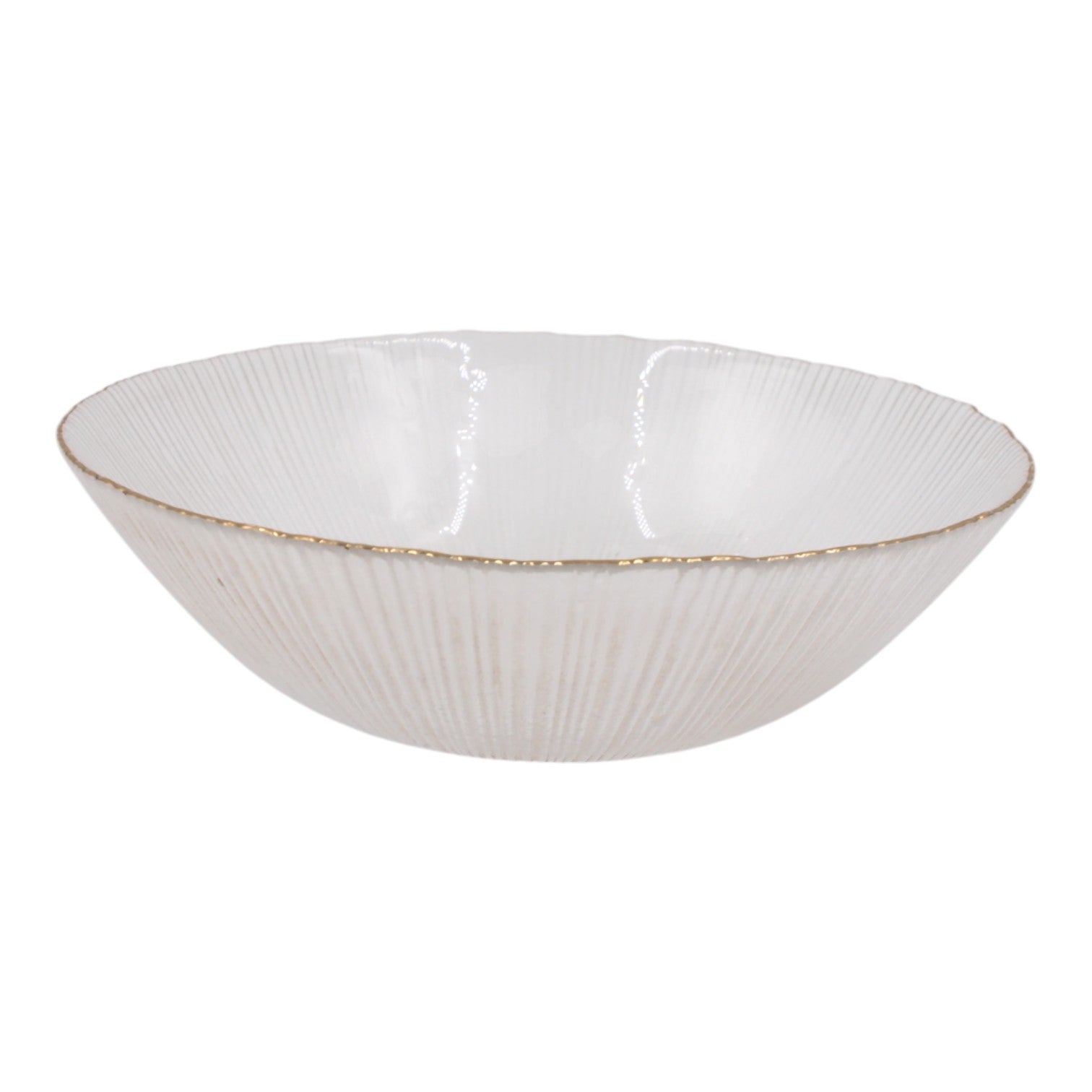 Stiklinė dubenėlis 24,5 cm su auksiniu krašteliu