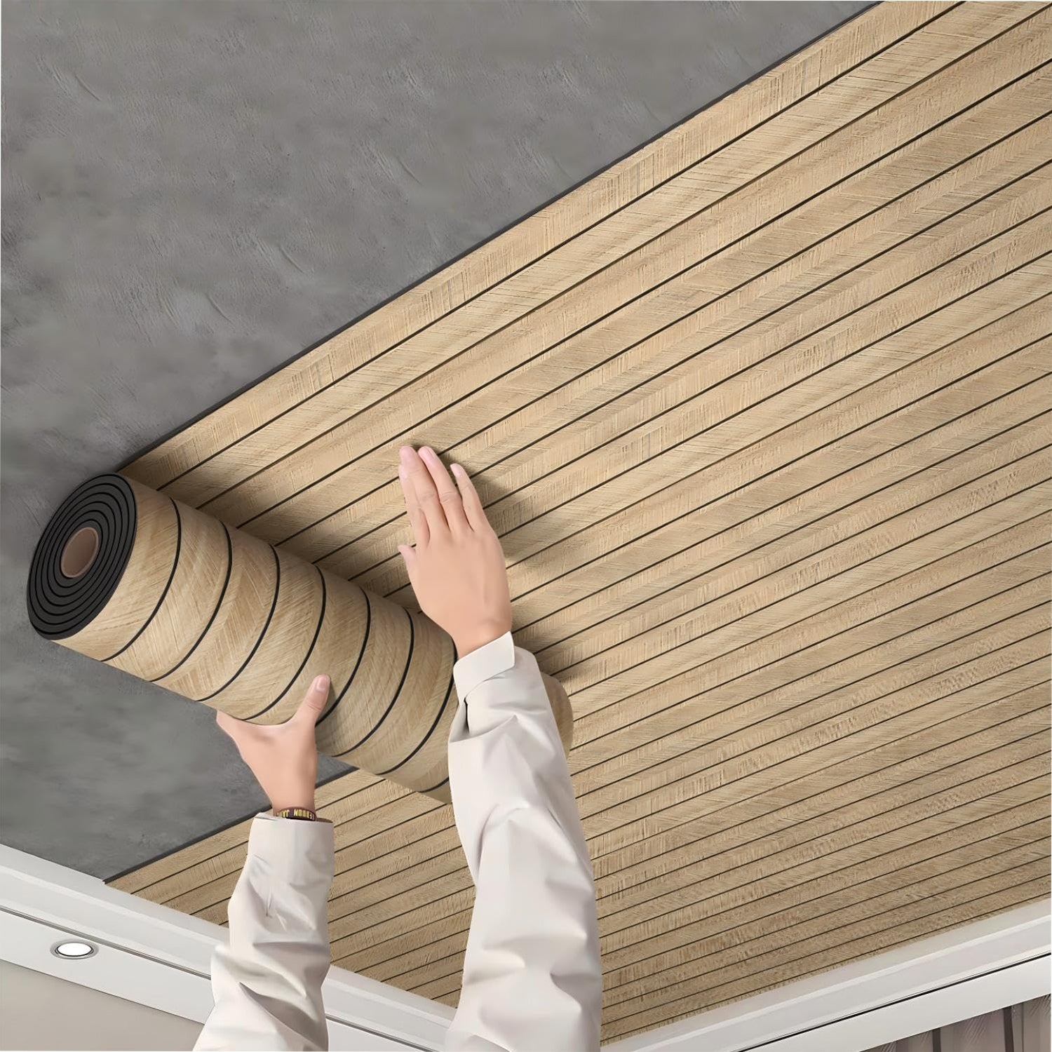 3D dekoratyvinė sienų panelė (lipni) – medžio imitacija 300 x 45 cm