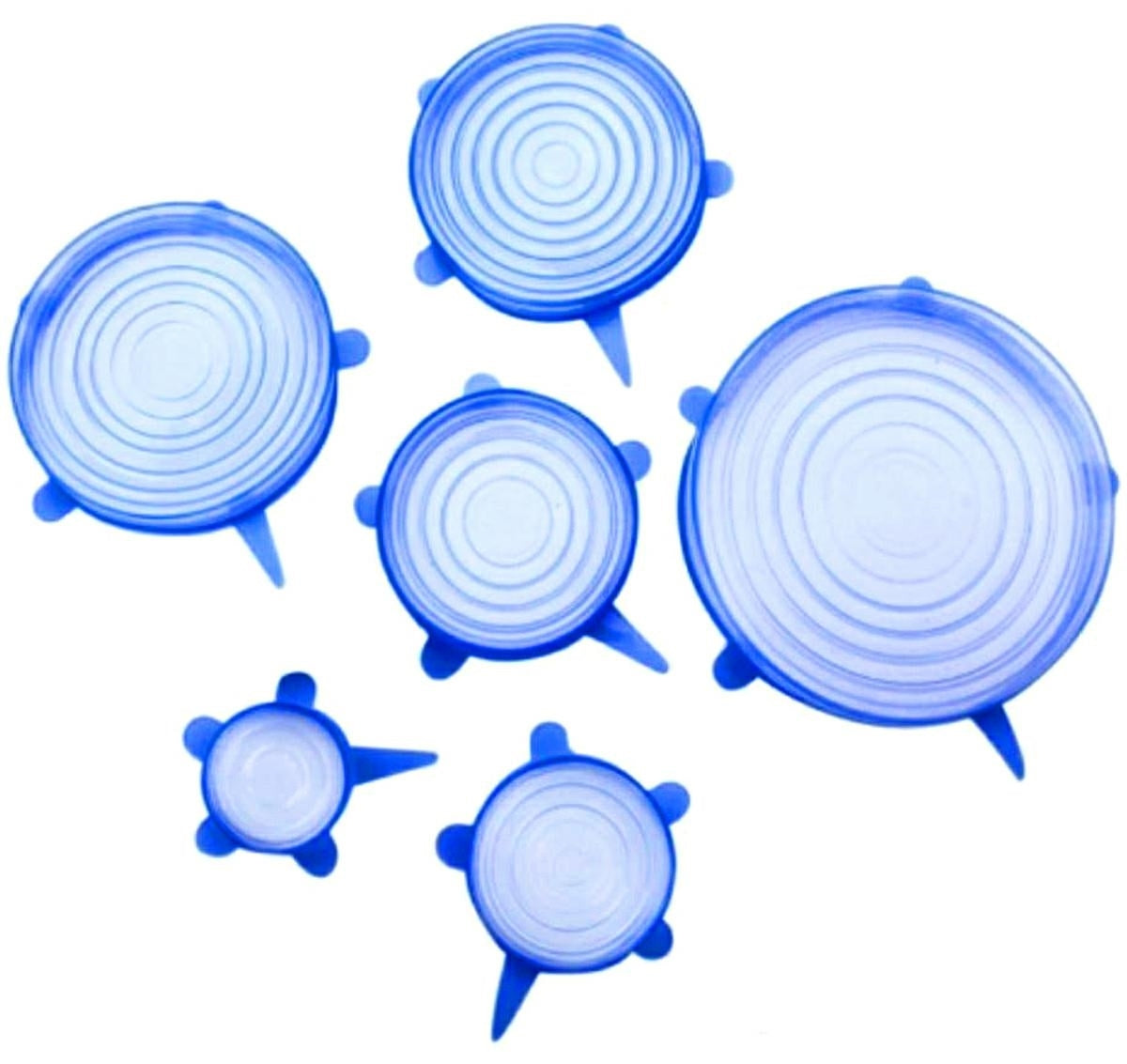 6 dalių silikoninių maisto dangtelių rinkinys