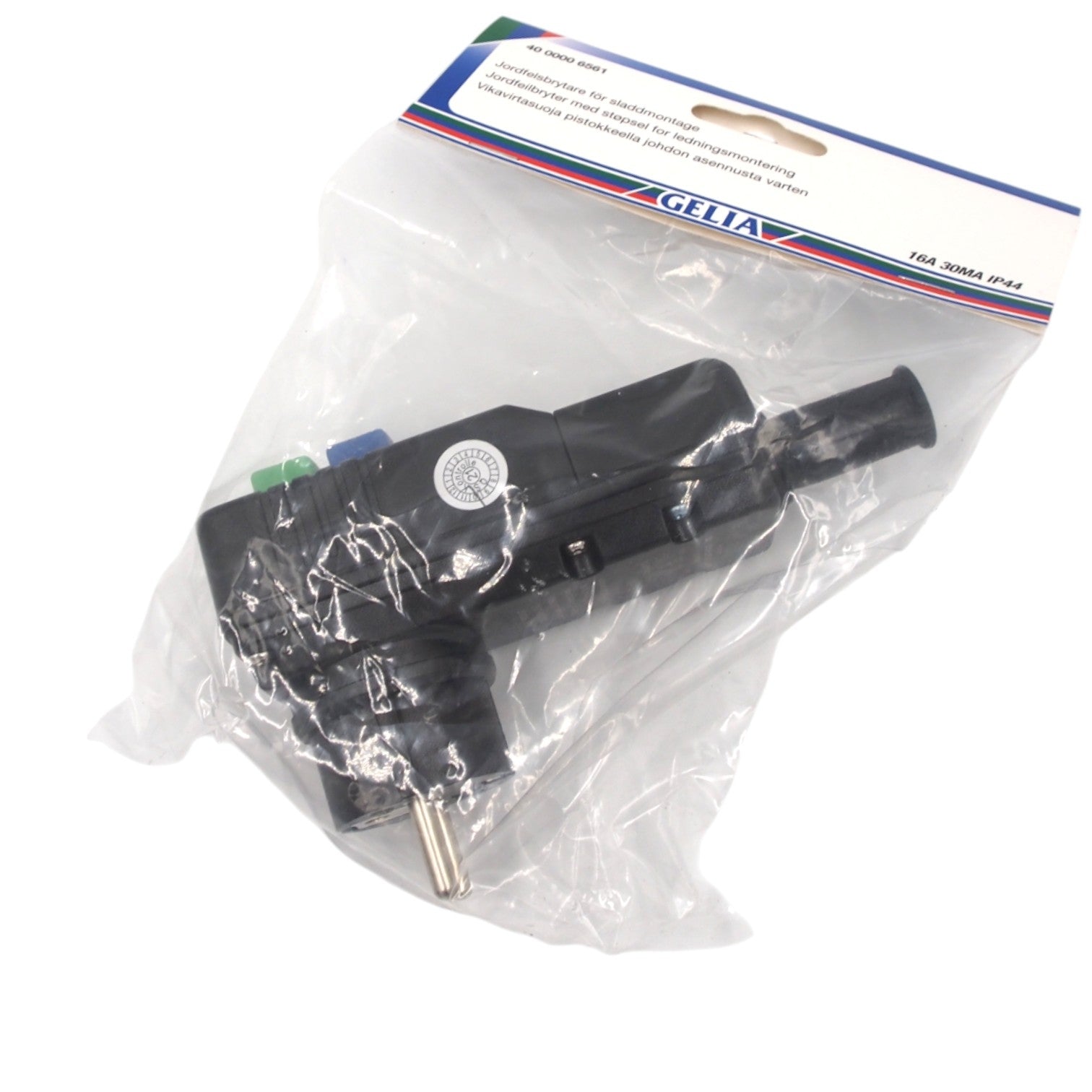 Apsauginis kištukas su nuotėkio srovės jungikliu