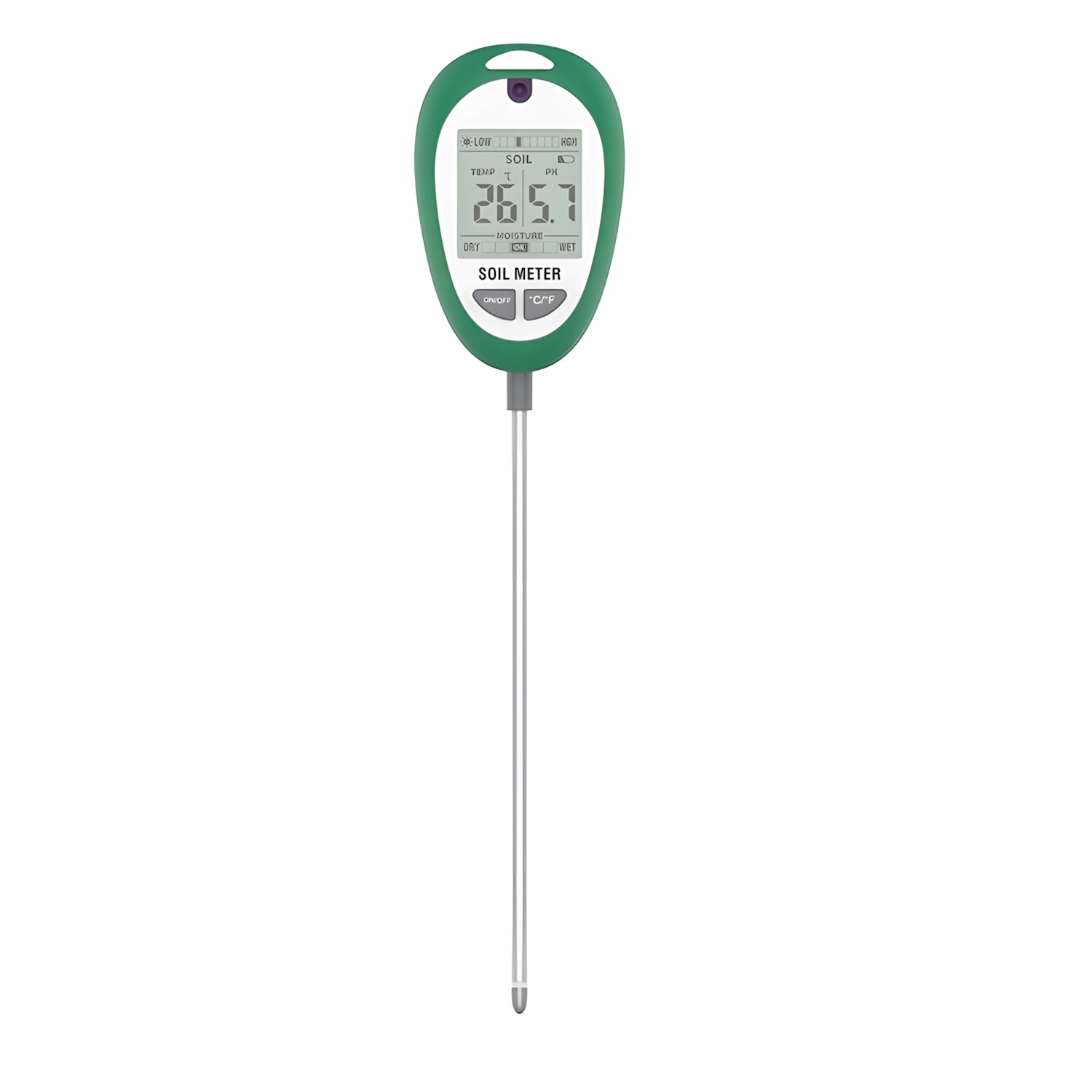 Dirvožemio drėgmės, temperatūros ir pH matuoklis su LCD ekranu