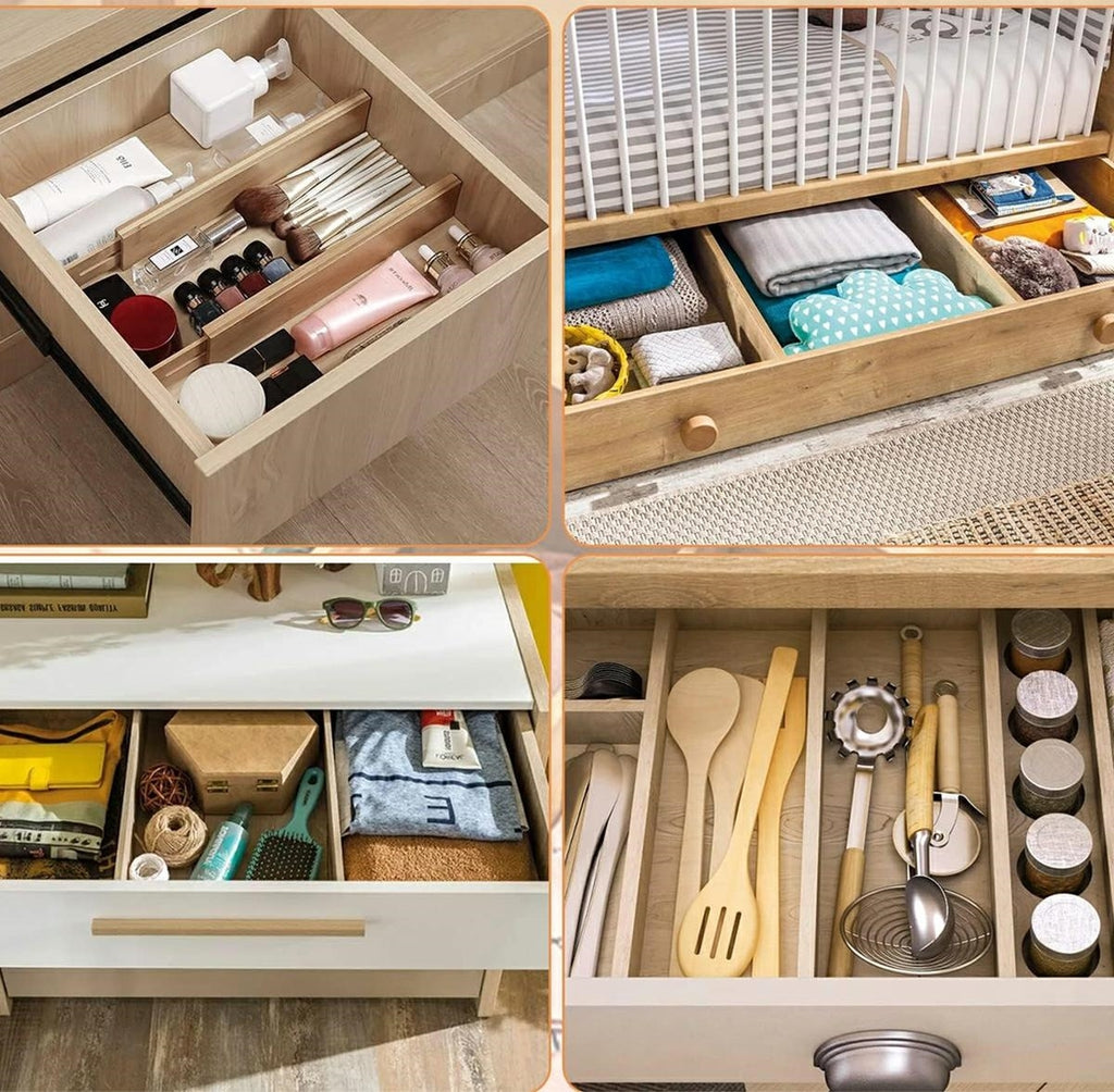 Išlankstomi stalčių organizatoriai 4 vnt