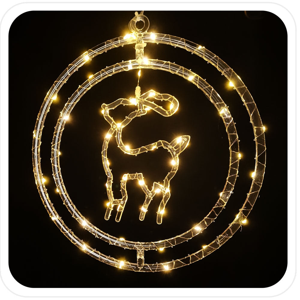 Kalėdinė šviečianti dekoracija „Briedis“ 50 LED, šiltai balta, su baterijomis