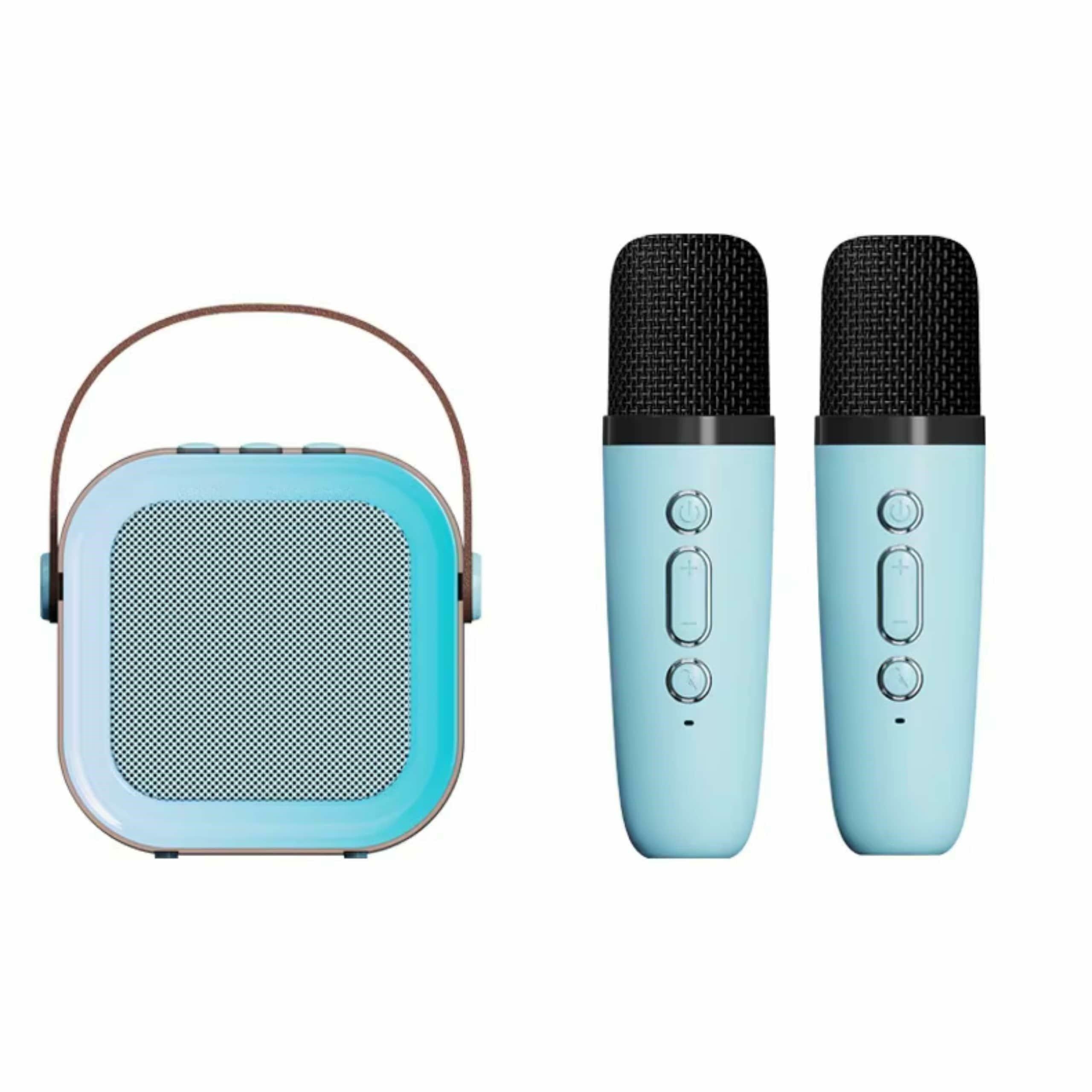 Karaoke kolonėlė su mikrofonais (Bluetooth, LED apšvietimas)