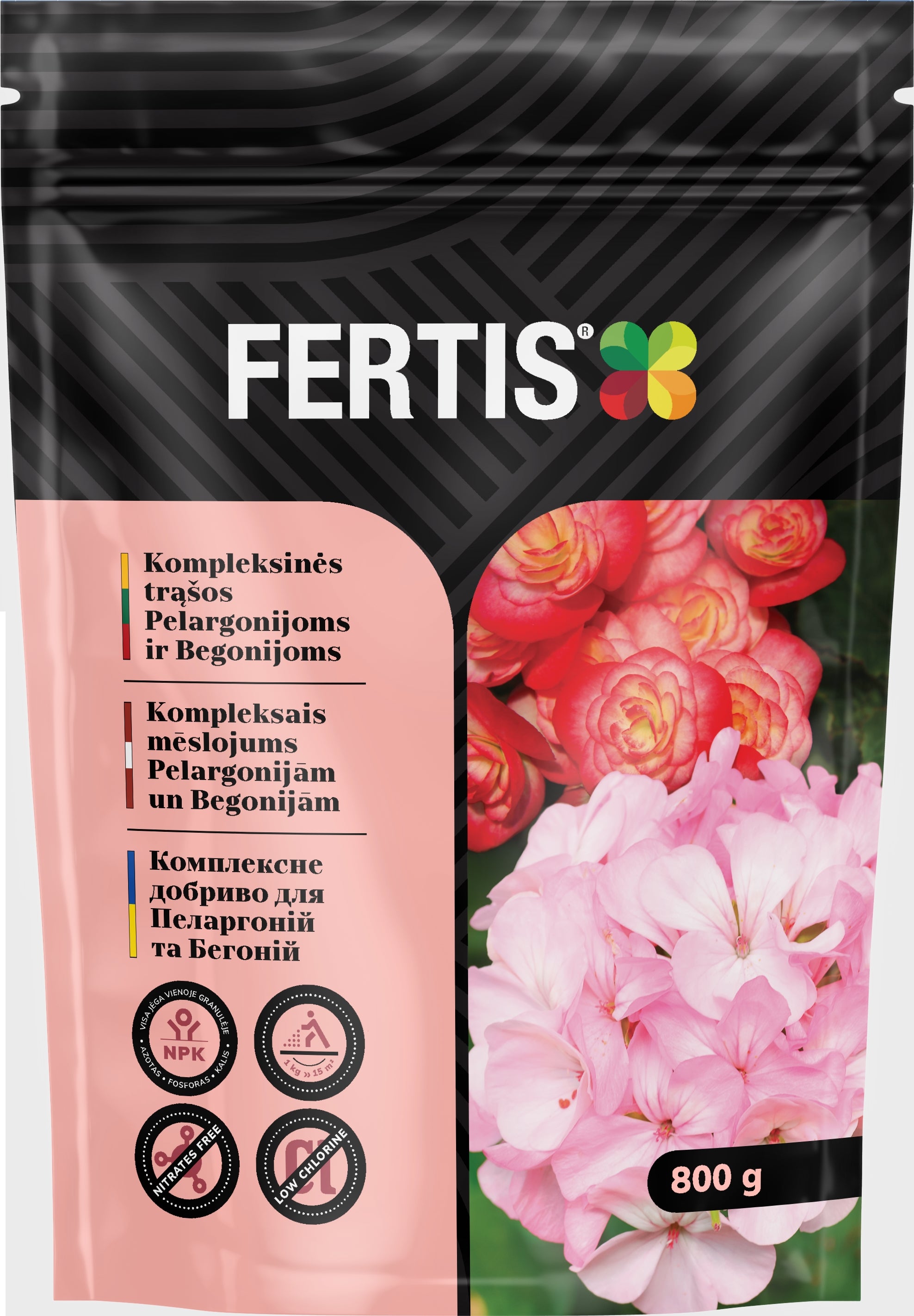 Kompleksinės trąšos Pelargonijoms ir begonijoms  FERTIS, 800g