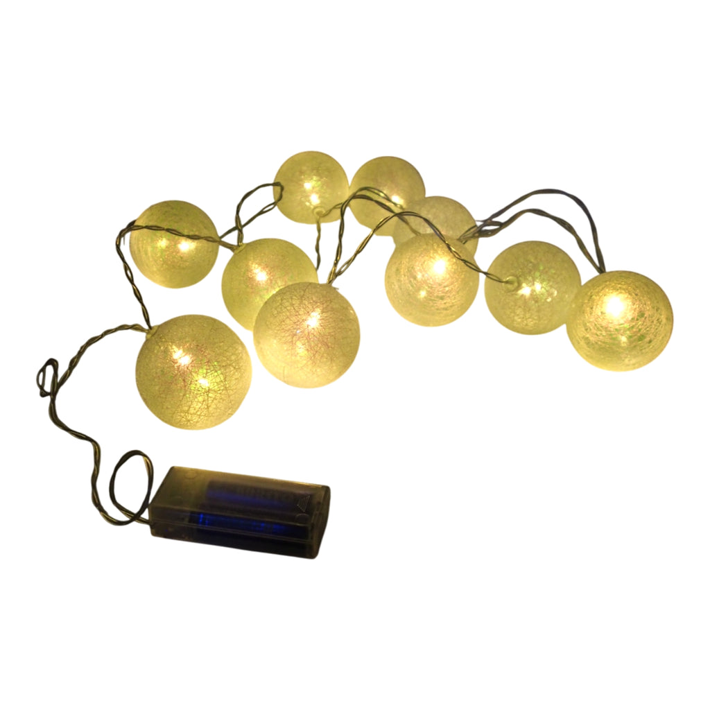 LED girlianda „Baltos burbuliukų lemputės“ (10 vnt.)