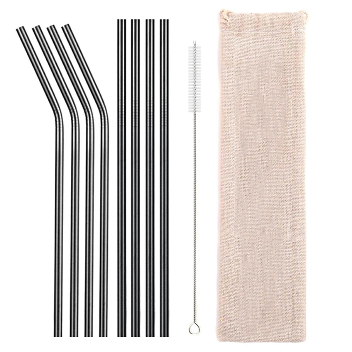 Metalinių Šiaudelių Rinkinys 10 Elementų