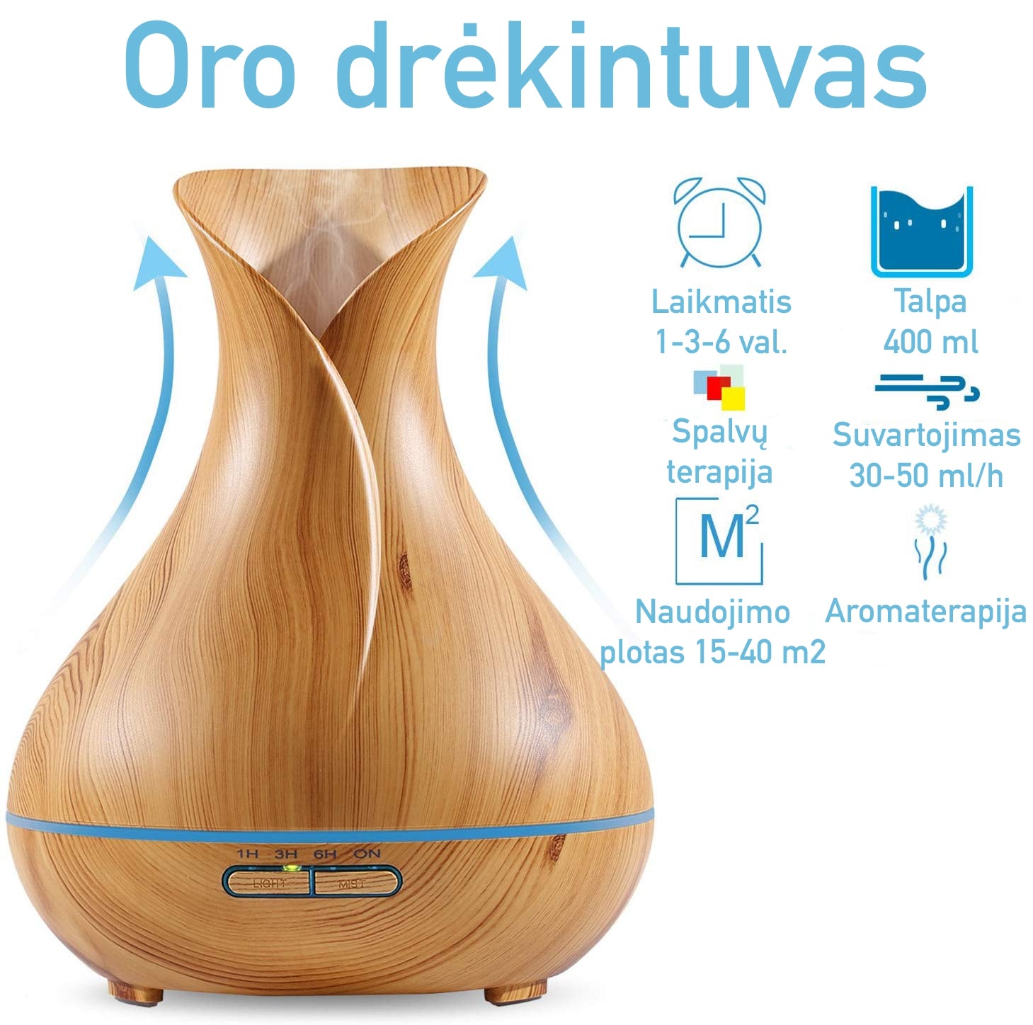 Oro Drėkintuvas, Eterinių Aliejų difuzorius - Ruda