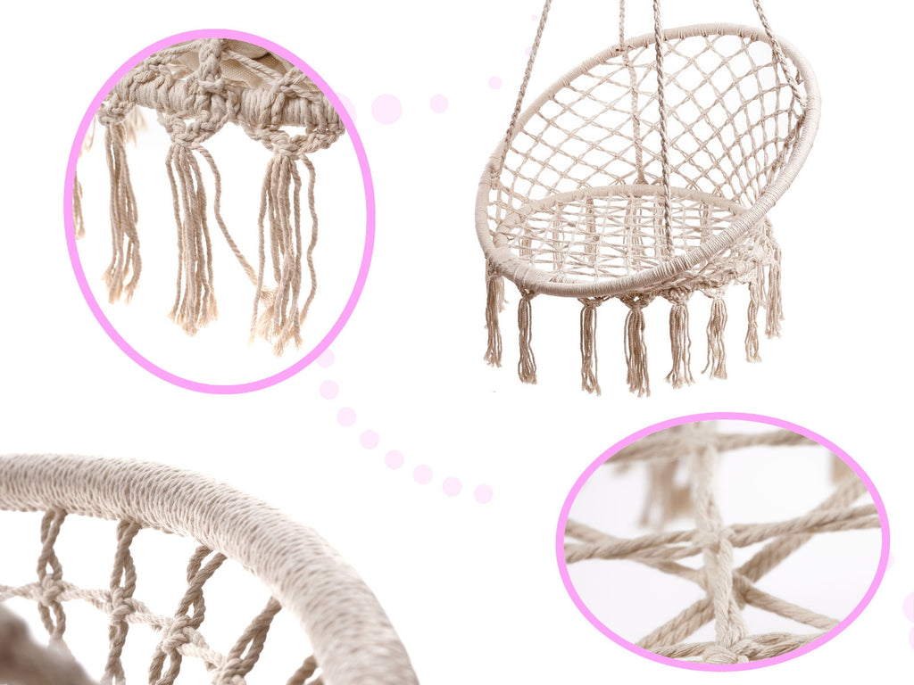 Pakabinamas hamakas su atlošu (baltas)