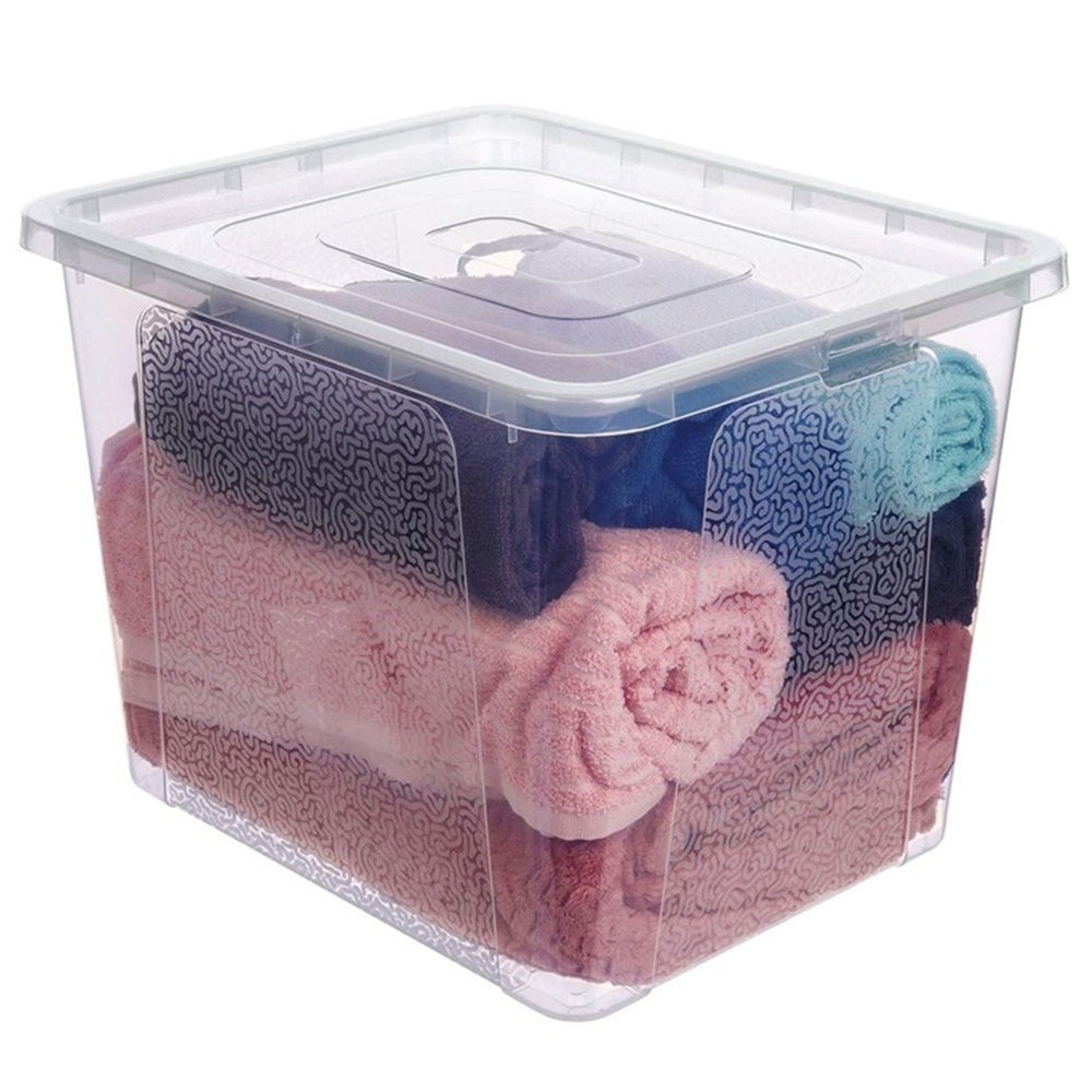 Permatomas plastikinis laikymo konteineris su dangčiu, 30 l