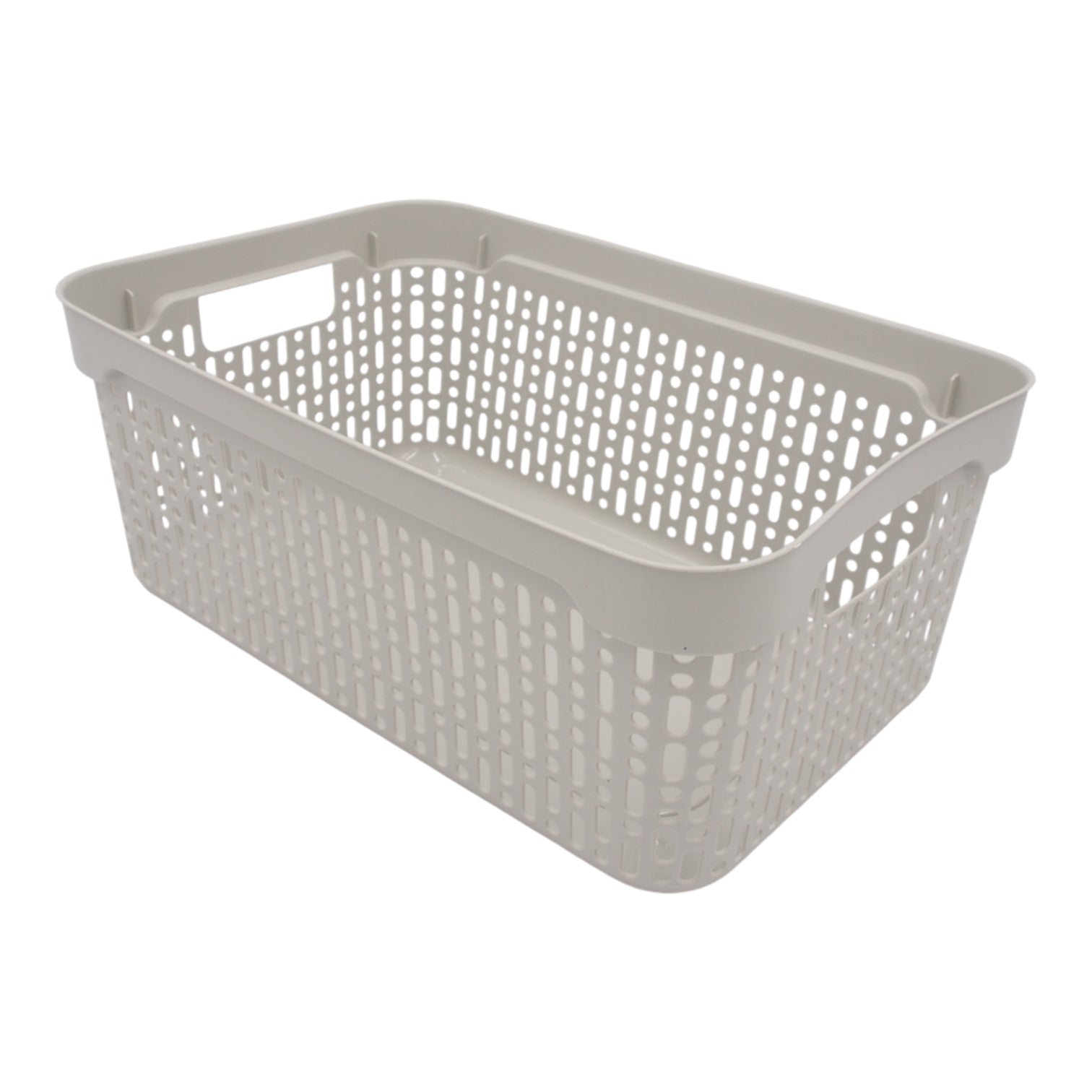 Plastikinė dėžutė su skylutėmis, 30 × 20 × 12 cm BALTA