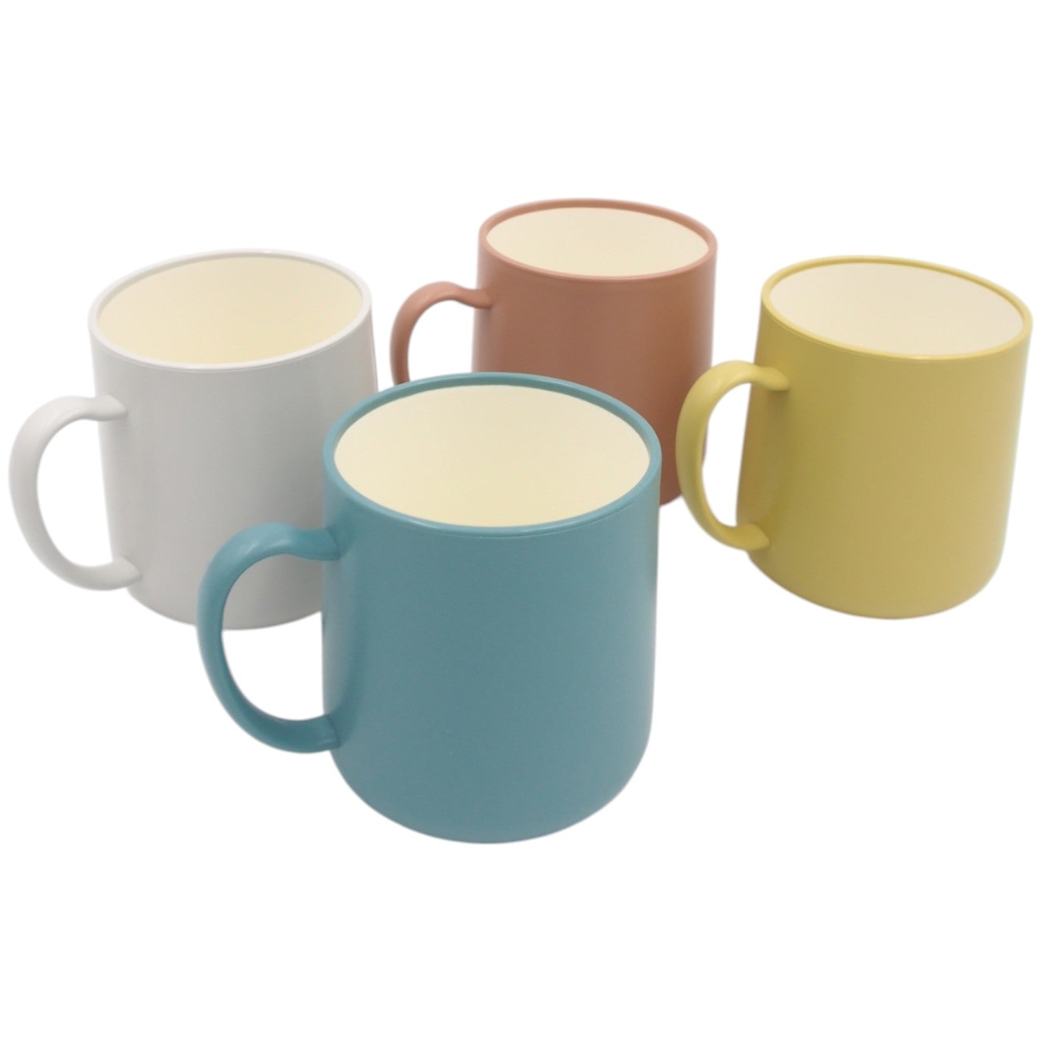 Plastikinis puodelis, įvairių spalvų