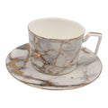 Porcelianinis puodelis su lėkštute 275 ml, marmuro rašto