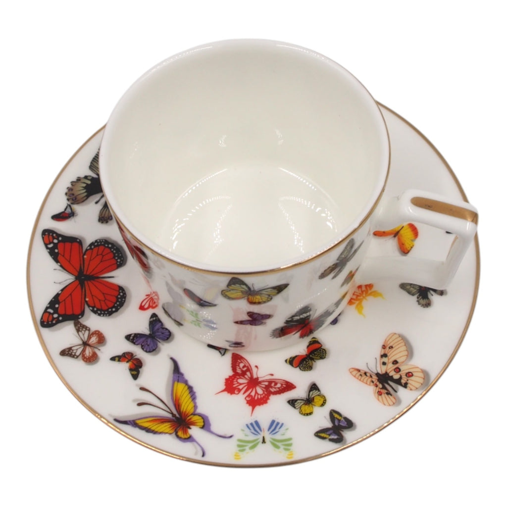Porcelianinis puodelis su lėkštute „Drugeliai“ 275 ml