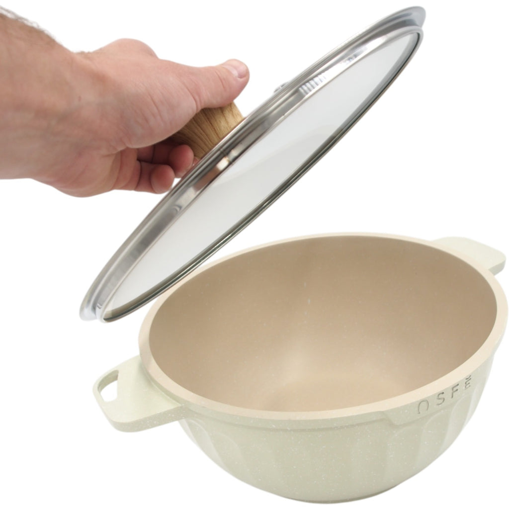 15 dalių marmuro dangos puodų ir keptuvės rinkinys