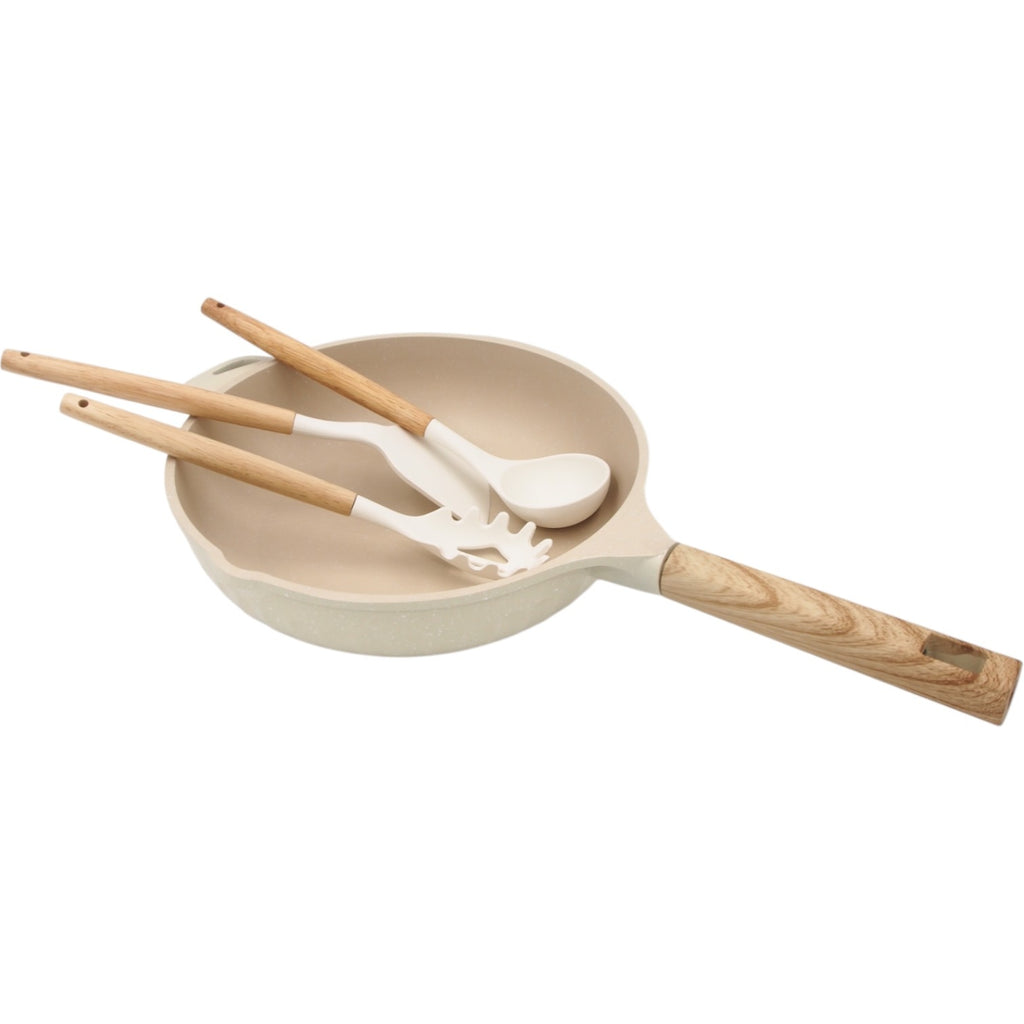 15 dalių marmuro dangos puodų ir keptuvės rinkinys