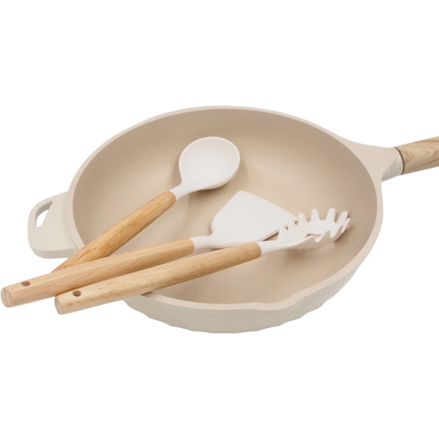 15 dalių marmuro dangos puodų ir keptuvės rinkinys