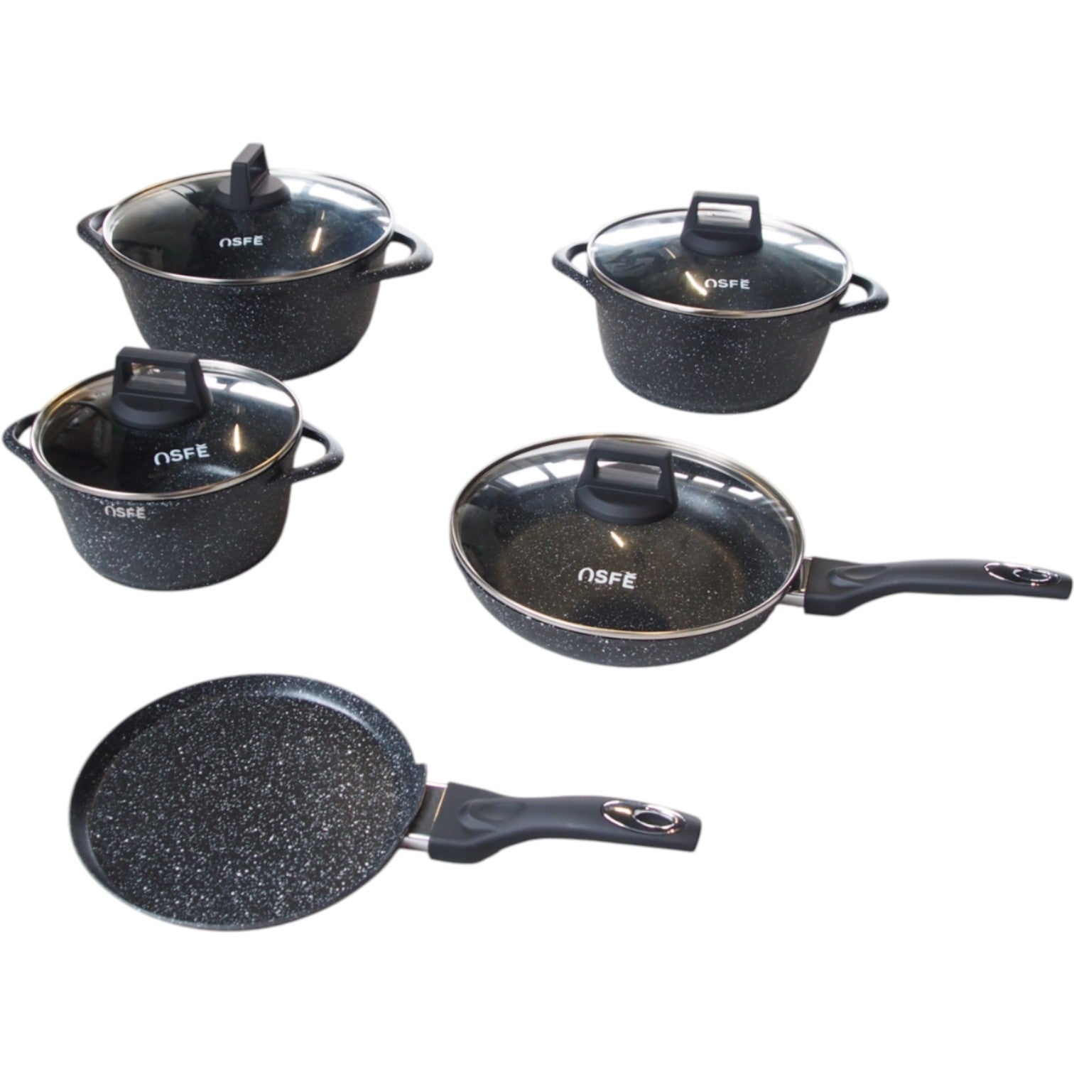 9 dalių OSFE „Mars“ serijos granito puodų rinkinys