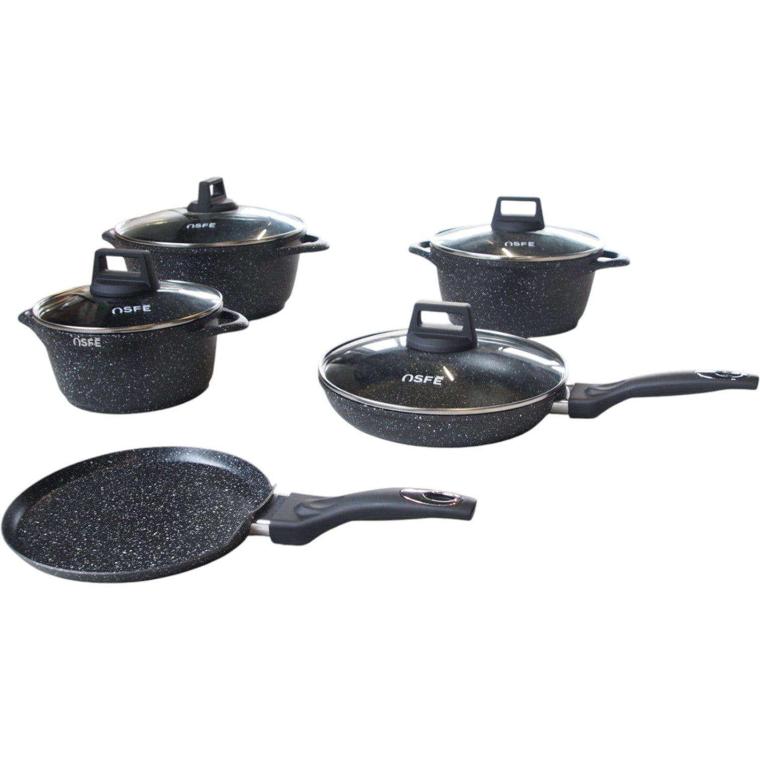 9 dalių OSFE „Mars“ serijos granito puodų rinkinys