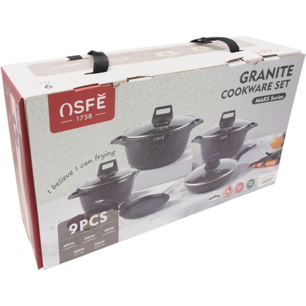 9 dalių OSFE „Mars“ serijos granito puodų rinkinys