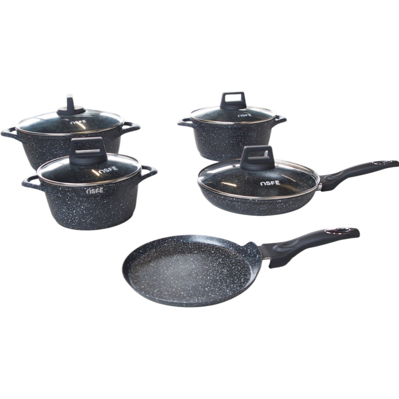 9 dalių OSFE „Mars“ serijos granito puodų rinkinys