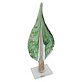 Stiklinė dekoracija „Lapas“, 12×7×32.5 cm Žalias