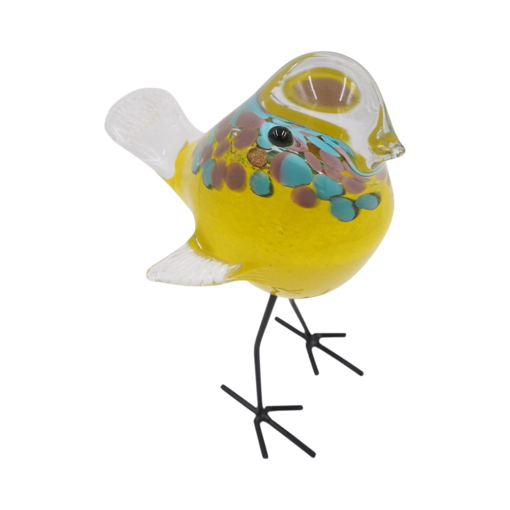 Stiklinė dekoracija „Paukštelis“ – 16×12×26 cm Yellow
