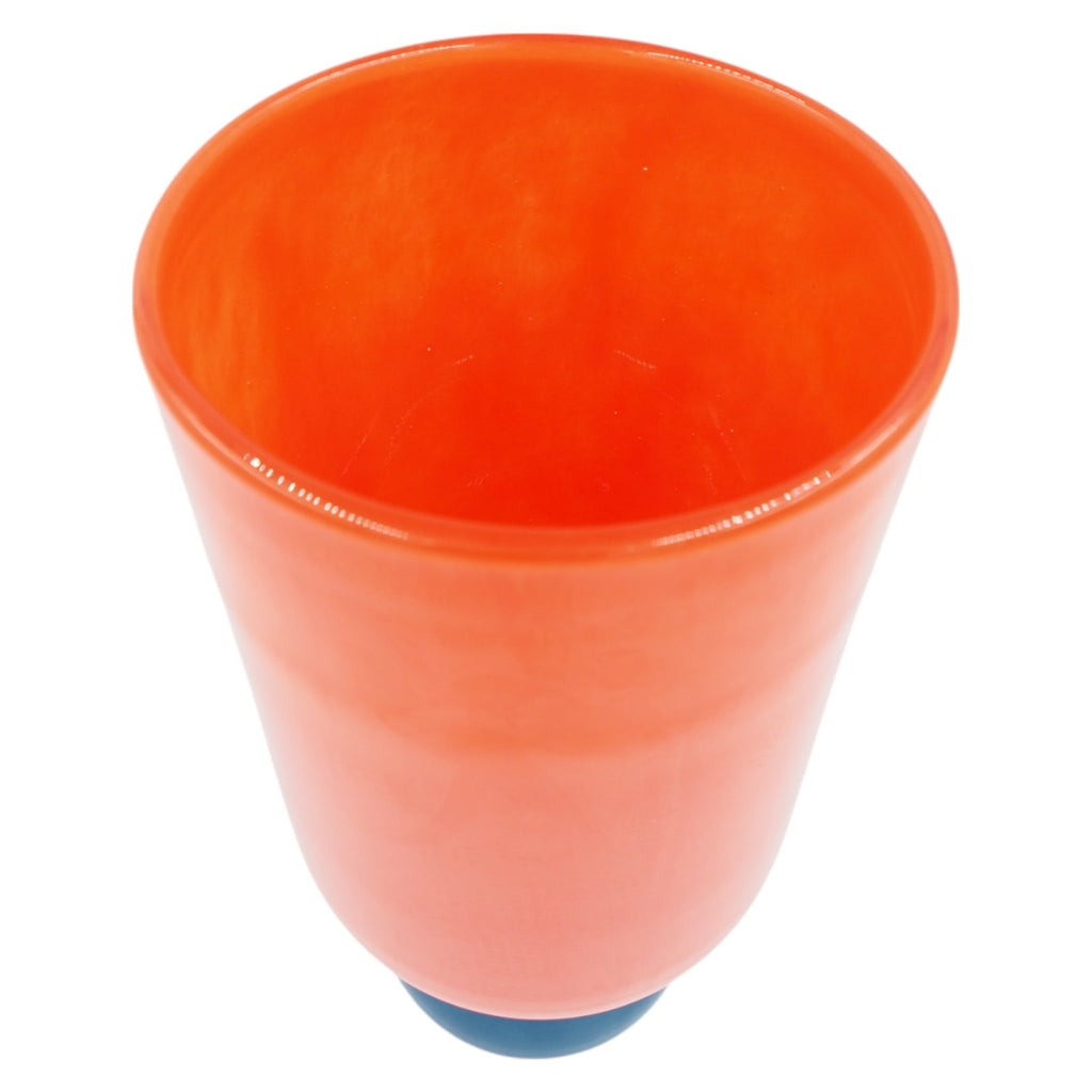 Stiklinė dekoratyvinė vaza su kojele, 16×16×33 cm