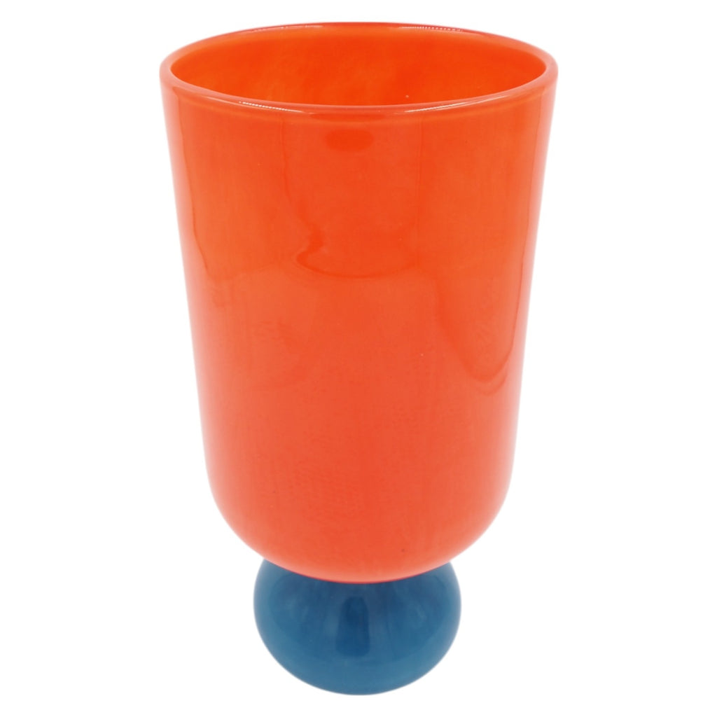 Stiklinė dekoratyvinė vaza su kojele, 16×16×33 cm