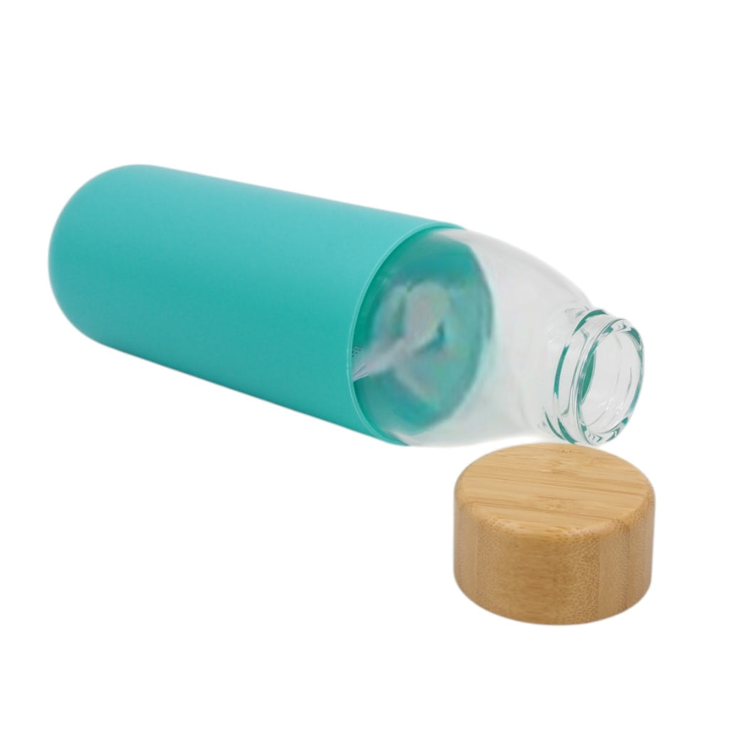 Stiklinė gertuvė su bambuko dangteliu