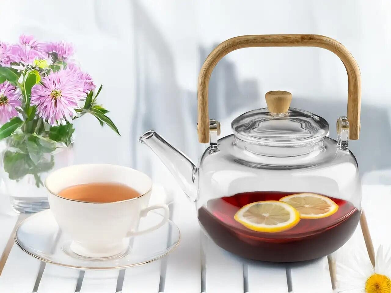 Stiklinis arbatos plikimo arbatinukas