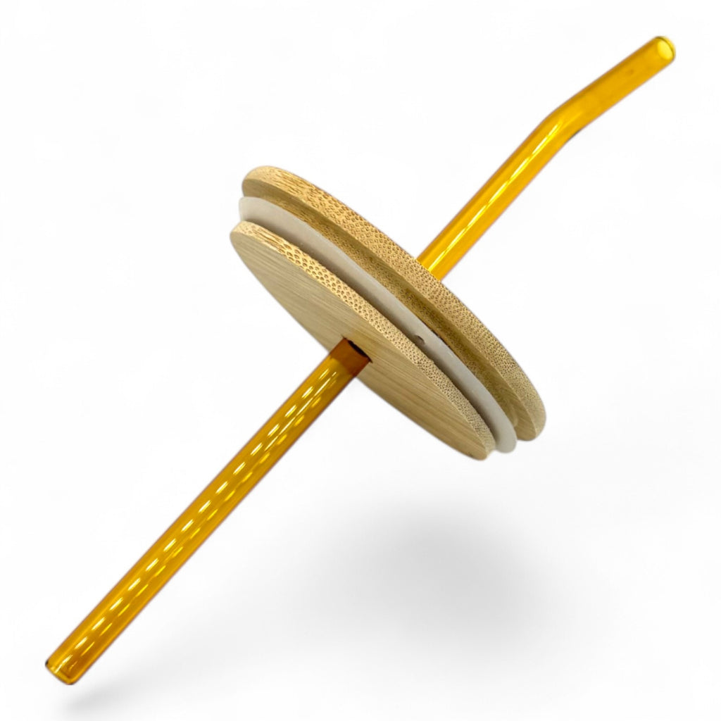 Stiklinis puodelis su šiaudeliu "BAMBOO"