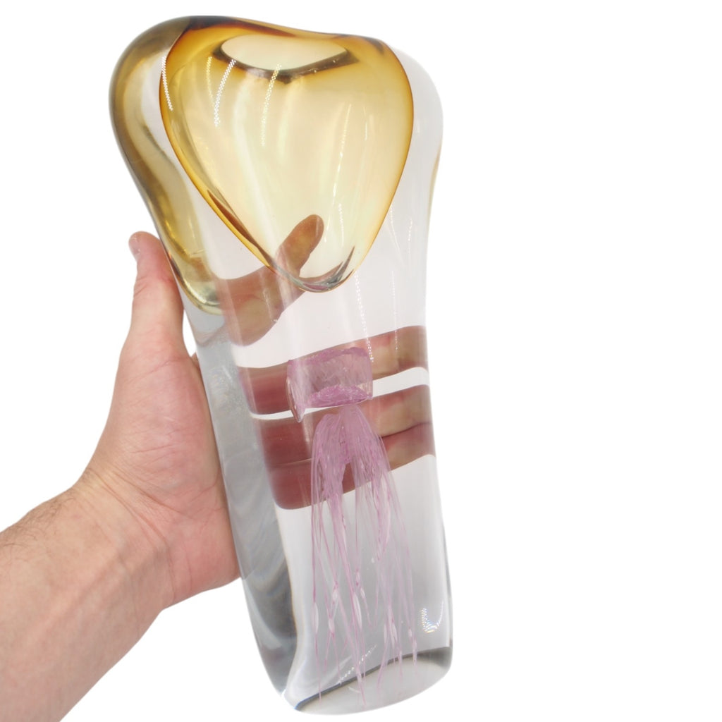 Stiklo skulptūra-vaza 18×8.5×31 cm