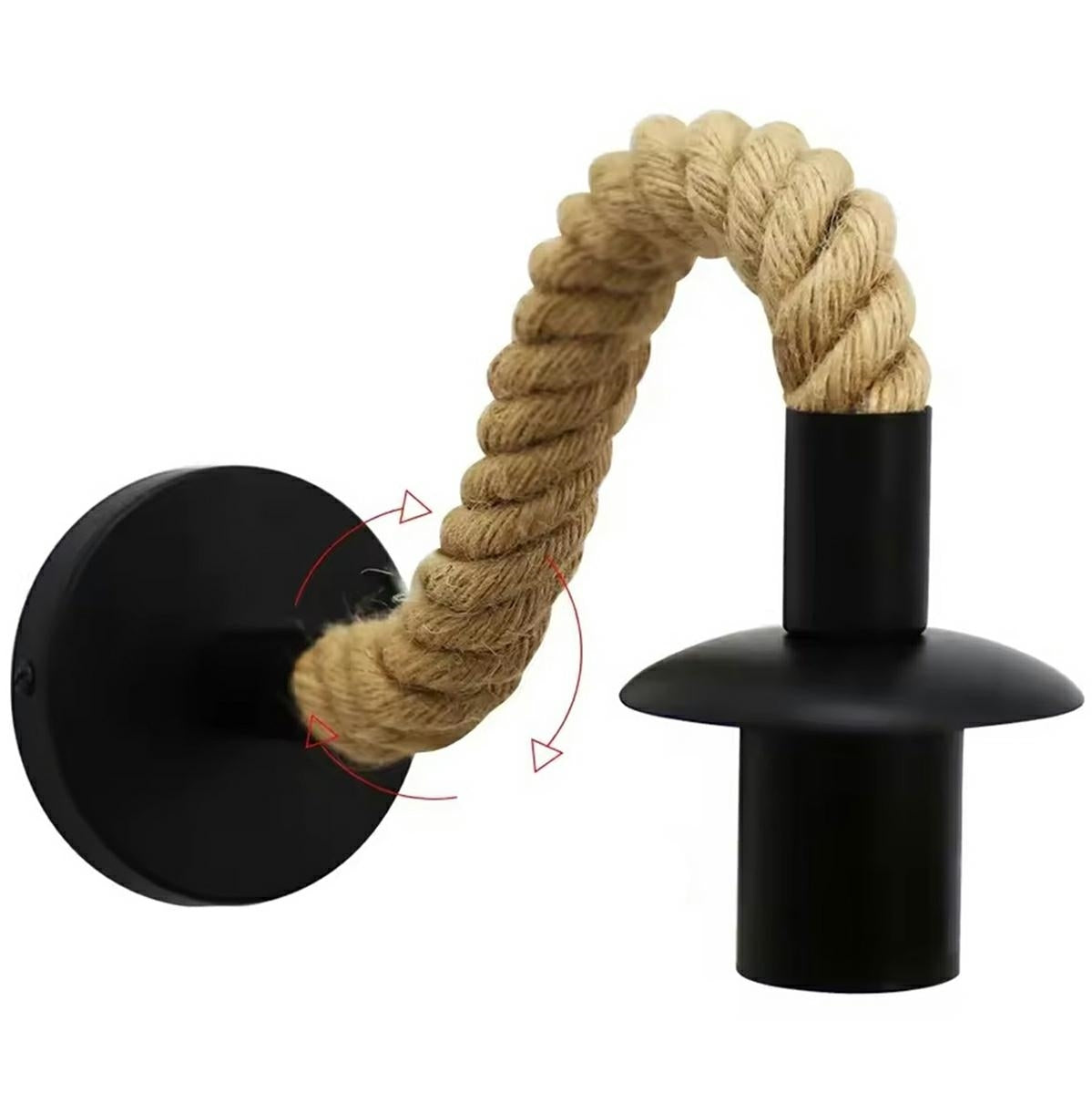 Stilingas sieninis šviestuvas virvės formos