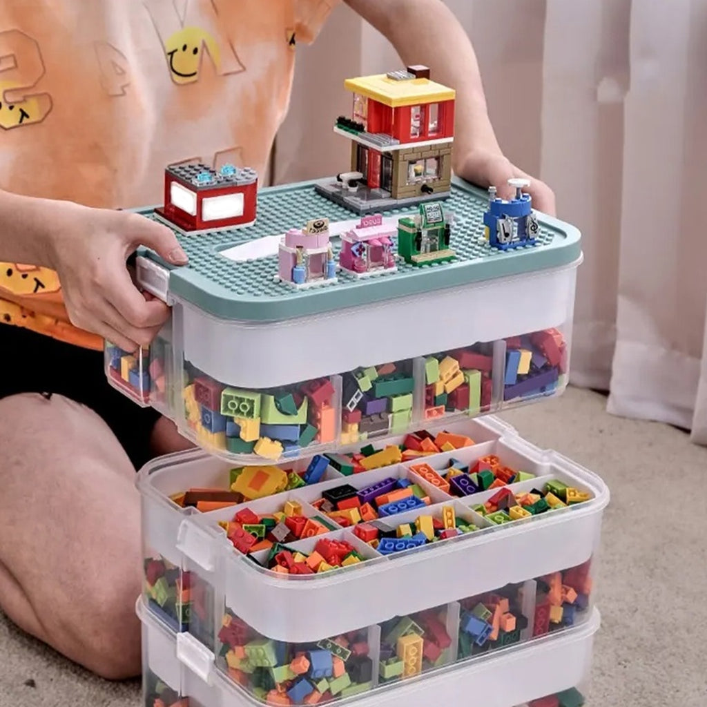 Sulankstomas žaislų ir kaladėlių organizatorius