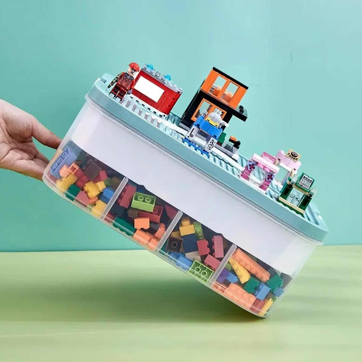 Sulankstomas žaislų ir kaladėlių organizatorius