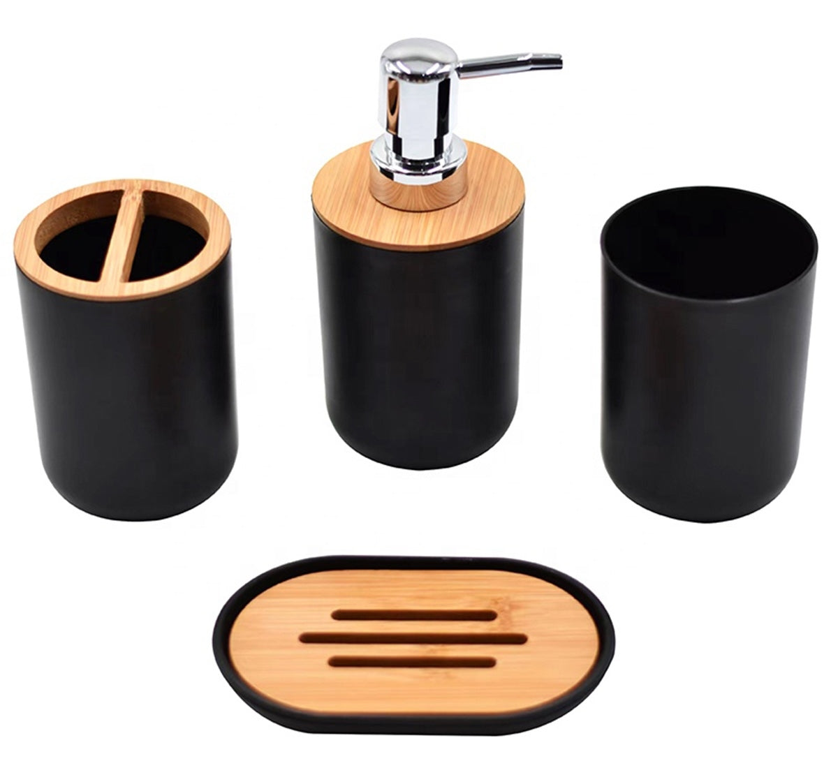 Vonios aksesuarų rinkinys Juodas