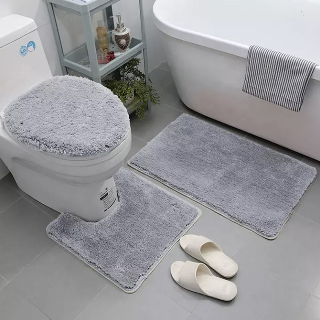 3-dalių, vonios kilimėlių rinkinys